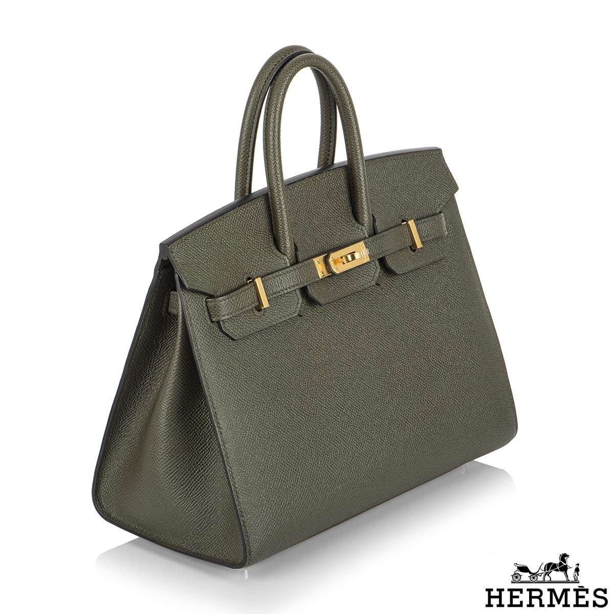 Hermès Birkin 25 Green Leather Handbag (Pre-Owned)